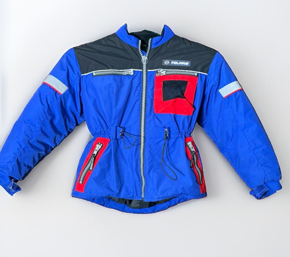 Polaris Snowmobile Coat Youth 10 Vintage 90s Ski Jacket Color Block RN71136